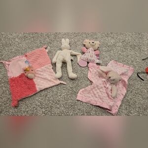 Pink and Cream Baby Plush Toy Set